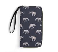 Watercolor Elephant Women's Clutch Wallet Bifold Wristlet Long Purse Card Holder Handbag