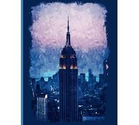 Watercolor Empire State Building notebook - NYC journal - Manhattan composition book: 110 pages - A4 - 8,5 x 11 inches - college ruled - New York