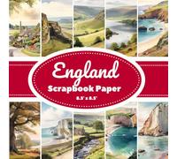 Watercolor England Scrapbook Paper: 20 Double-Sided Pages of English Landscapes | 8.5" x 8.5" | Perfect for Crafts, Journaling & DIY Projects