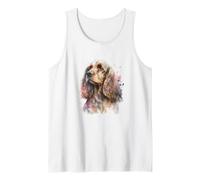 Watercolor English Cocker Spaniel Canine Pet Dog Lover Tank Top