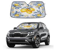 Watercolor Ethnic Lemon Car Windshield Sun Shade Foldable Reflective Sunshade UV Protection Heat Block Front Window Shade for Car Truck SUV Keeps Interior Cool with Suction Cups