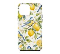 Watercolor Eurasian Blue Tit Lemon Fruit Bird Pattern Case for iPhone 12 mini