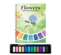 Watercolor Exercise Book - Painting Practice Set, Art Workbook | Includes 12 Colors Paints & Brushes Kit, Creative Watercolor Supplies For The