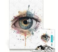 Watercolor Eye Anatomy Art Jigsaw 1000 Pieces for Teenagers Memory Train Fun Clean Seamless Connection Relaxing Indoor Group Activity (38x52cm)