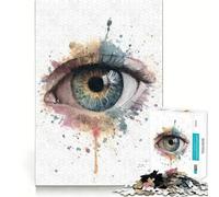 Watercolor Eye Anatomy Art Jigsaw Puzzles for Adults 1000 Mind Boost Game Uniform Size Precise Pieces Travel-friendly Brain Game Gift (50x75cm)