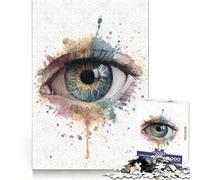 Watercolor Eye Anatomy Art Jigsaws 1000 Pieces for Adults Focus Ability Mindful Escape Interlock Well Meaningful Gift (38x52cm)