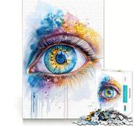 Watercolor Eye Art 1000-piece Puzzle for Teenagers Mind Skill Fun Uniform Size Precise Pieces Relaxing Indoor Group Activity (38x52cm)