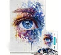 Watercolor Eye Art Jigsaw 1000 Pieces Memory Skill Fun Smooth Edge Perfect Interlock Fun-filled Way to Fill Empty Hours (38x52cm)
