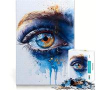 Watercolor Eye Art Jigsaw Puzzle 1000 Think Boost Game Tight Lock No Loose Pieces Interactive Brain Challenge for Home (38x26cm)