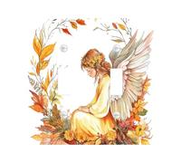 Watercolor Fall Angel Kid Decorative Light Switch Cover Wall Plate 2 Gang Double Toggle, Autumn Maple Leaf Wreaths Electrical Faceplate for Room, Fun Thanksgiving Switchcover Switchplate
