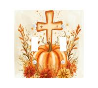 Watercolor Fall Fun Cross Decorative Light Switch Cover Plate 1 Gang Single Rocker, Autumn Pumpkin Thanksgiving Electrical Faceplate for Room, Happy Holiday Switchcover Switchplate