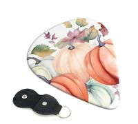 Watercolor Fall Pumpkin Guitar Plectrums, 6 Guitar Plectrums, Double Sided Printing, For Acoustic Guitar, Bass, Ukulele, Electric Guitar (0.46 Mm 0.71 Mm 0.96 Mm)