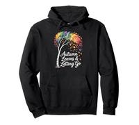 Watercolor Fall Tree With Letting Go Quote Autumn Poem Pullover Hoodie