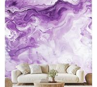 Watercolor Fantasy Purple Marble Mural Wallpaper Fluid Art Marble Wall Stickers Gradient Color Non-Woven Wall Paper 400x280 cm Peel and Stick Paper for Living Room Bedroom wa65k