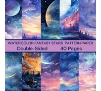 Watercolor Fantasy Stars Scrapbook Paper 40 Pages 20 Sheets: Starry Night Pattern Paper: Double Sided for Scrapbooking, Card Making, Origami, DIY and More