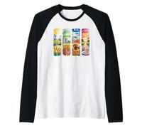 Watercolor Farm Country Nature Food Drink Art Raglan Baseball Tee