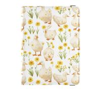 Watercolor Farm Duck with Daisy Leather Passport Holder Cover Wallet Anti Theft Passport Covers for Men Trip Must Haves Accessories