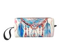 Watercolor Feather Dream Catcher Makeup Bag for Women | Oxford Cosmetic Pouch, Large Capacity Travel Organizer Bag, Lightweight Toiletry Storage Case for Cosmetics Beauty Essentials