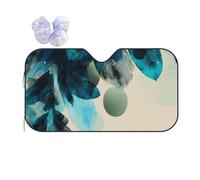 Watercolor Feathers Car Windscreen Sun Shade Peacock Heat Reflective Sunshade Folding Foil Sun Visor Car Windshield Window Universal Fit for Sedans SUV Van M