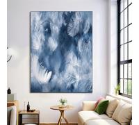 Watercolor Feathers Wall Art, Animal Textures Poster Canvas Art Painting for Bedroom Living Room Wall Home Decorative 60×90 cm Unframed