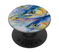 Watercolor Fish Illustration Colorful Marine Art PopSockets Adhesive PopGrip