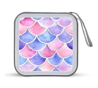 Watercolor Fish Scales Funny CD Case 40 Capacity DVD Holder Portable Storage Disc Binder Wallet for Car Home Travel