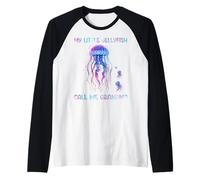 Watercolor Fish Sea My Little Jellyfish Call Me Grandma Raglan Baseball Tee