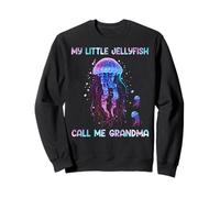 Watercolor Fish Sea My Little Jellyfish Call Me Grandma Sweatshirt
