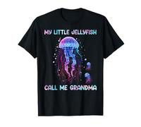 Watercolor Fish Sea My Little Jellyfish Call Me Grandma T-Shirt