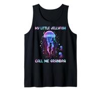 Watercolor Fish Sea My Little Jellyfish Call Me Grandpa Tank Top