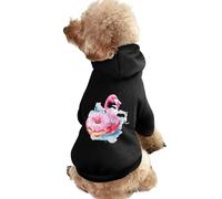 Watercolor Flamingo Doughnut Dog Hoodie Shirts Pet Clothes for Small Puppy Cat Costume S