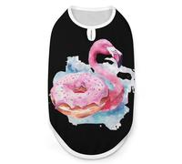 Watercolor Flamingo Doughnut Dog Shirt Sleeveless Pet Clothes Summer T-Shirts Tank Top for Small Puppy Cat