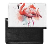 Watercolor Flamingo Passport Holder,Compact Lightweight Waterproof Passport Cover, Portable Stylish Travel Wallet Accessories for Women Men