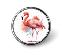 Watercolor Flamingo Round Badge Cute Brooch Hats Jackets Decor Personalized Lapel Pin Clothing Jewelry Accessories for Wedding Party Gift