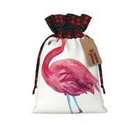 Watercolor Flamingos Printed drawstring gift bags Christmas drawstring gift bags perfect for Christmas party decorations and candy wrapping
