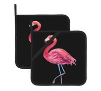 Watercolor Flamingos Printed potholders,2-piece oven potholder set for countertop cooking, baking, microwaving, and grilling
