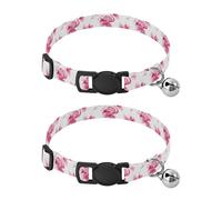 Watercolor Flamingos White Metal Bell Included Kitten Collar 2 Pack Lightweight Small Dog Collar