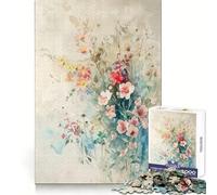 Watercolor Floral Arrangement 1000 Piece Jigsaws for Adults Puzzle Sharp Memory Peaceful Fun Neat Edges Thoughtful Gift (50x75cm)