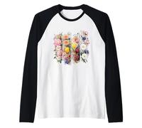 Watercolor Floral Arrangement Botanical Blooms Raglan Baseball Tee