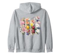 Watercolor Floral Arrangement Botanical Blooms Zip Hoodie