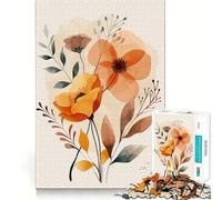 Watercolor Floral Arrangement in Autumn Hues 1000-piece Jigsaw Puzzles Brain Training Fun Tight Interlock No Gaps Bonding Activity for Loved Ones (50x75cm)