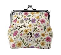 Watercolor Floral Background Printed Microfiber Leather Kiss Lock Mini Wallet, Compact, Wearable and Easy to Carry.