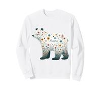 Watercolor Floral Bear Loving Mother Design Sweatshirt