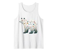 Watercolor Floral Bear Loving Mother Design Tank Top