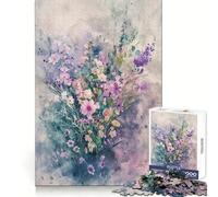 Watercolor Floral Bouquet Jigsaw 1000 Pieces for Teenagers Reasoning Skill Serene Escape Sharp Cut Thoughtful Gift (38x26cm)
