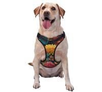 Watercolor Floral Colorful Flowers With Leaves No Pull Dog Harness Adjustable Reflective Oxford Easy Control Medium Large Dog Harness