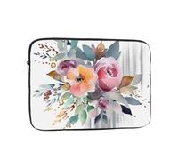 Watercolor Floral Corner Bouquet Laptop Case 10 inch, TSA Laptop Sleeve Shockproof Protective Notebook Case Water Resistant Computer Carrying Cover Briefcase Handbags Men Women Computer Bag