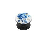 Watercolor Floral Navy Blue Hydrangeas Flower Hydrangea PopSockets Adhesive PopGrip