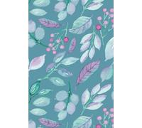 Watercolor Floral Notebook - Dusty Teal Background: Quaderno con fogli a righe, per scrivere e prendere appunti | 200 pagine | Formato A5 | Quaderno ... ad Acquerello - Sfondo Verde Petrolio Chiaro