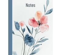 Watercolor Floral Notebook for Women - College Ruled Journal for Daily Writing - 7.5 x 9.25 in - Gratitude, Poems, or School Notes - Gift for Girls, Teens, Women - Pretty Minimalist Lined Notebook